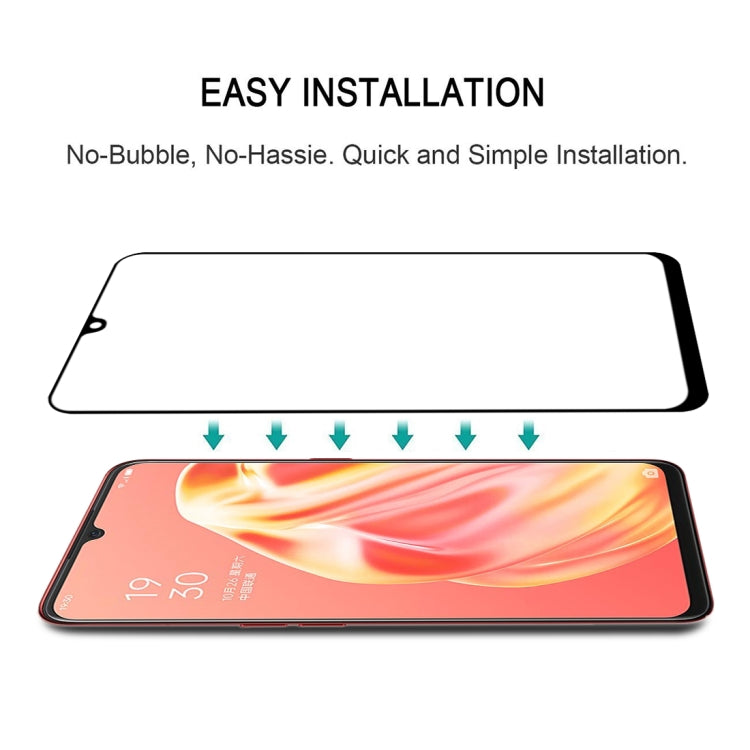 For OPPO A91 9H Surface Hardness 2.5D Full Glue Full Screen Tempered Glass Film