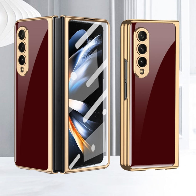 For Samsung Galaxy Z Fold4 GKK Integrated Electroplating Painted Glass Phone Case