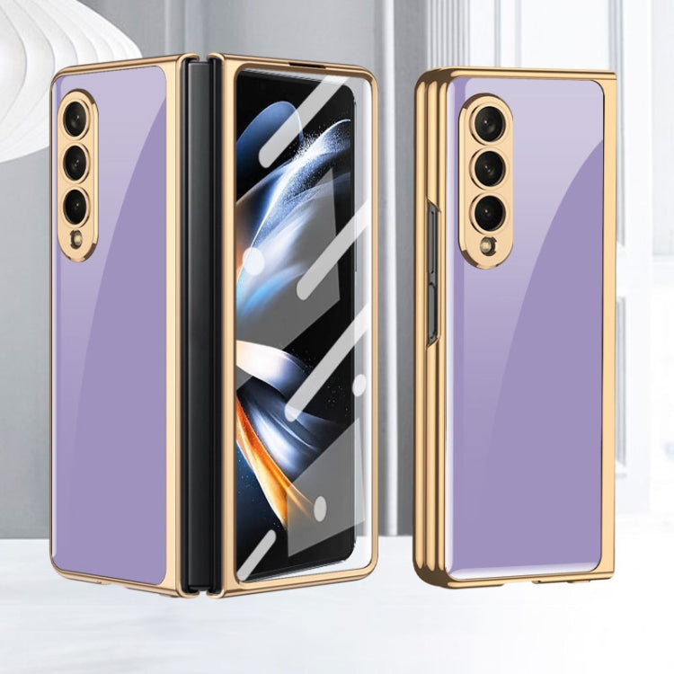 For Samsung Galaxy Z Fold4 GKK Integrated Electroplating Painted Glass Phone Case