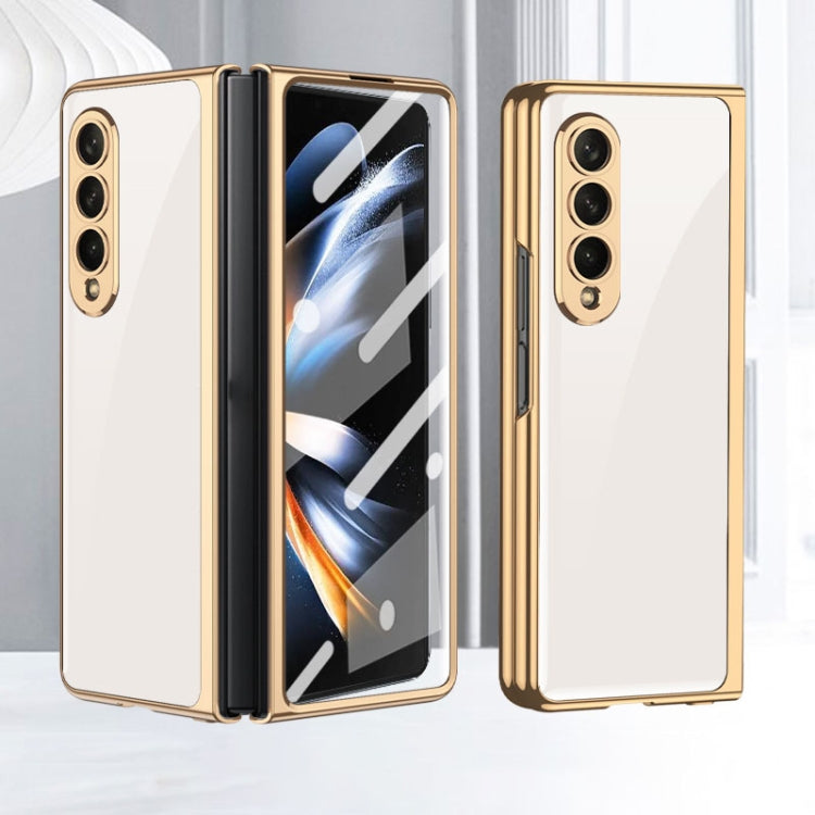 For Samsung Galaxy Z Fold4 GKK Integrated Electroplating Painted Glass Phone Case