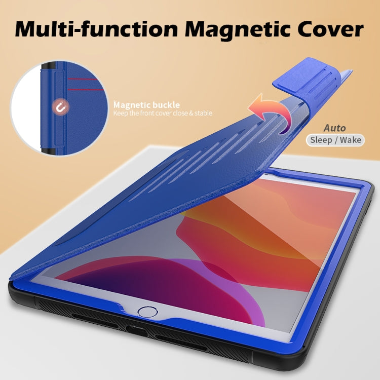 For iPad 10.2 Multifunctional Tablet PC Protective Leather Case with Bracket & Card Slots & Pen Slot & Wake-up / Sleep Function