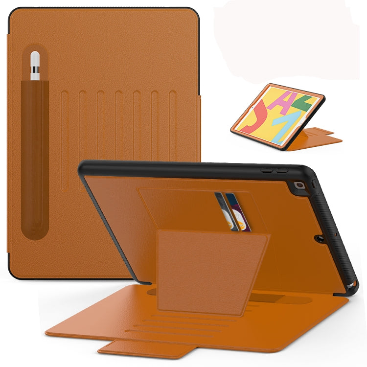For iPad 10.2 Multifunctional Tablet PC Protective Leather Case with Bracket & Card Slots & Pen Slot & Wake-up / Sleep Function