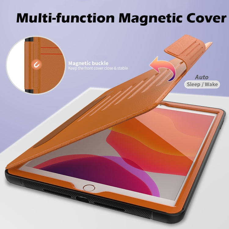 For iPad 10.2 Multifunctional Tablet PC Protective Leather Case with Bracket & Card Slots & Pen Slot & Wake-up / Sleep Function