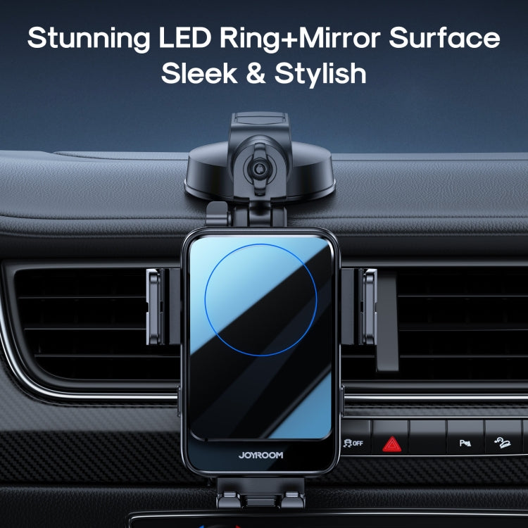 JOYROOM JR-ZS219 Electric Wireless Car Dashboard Charger Holder with LED Ring(Black)