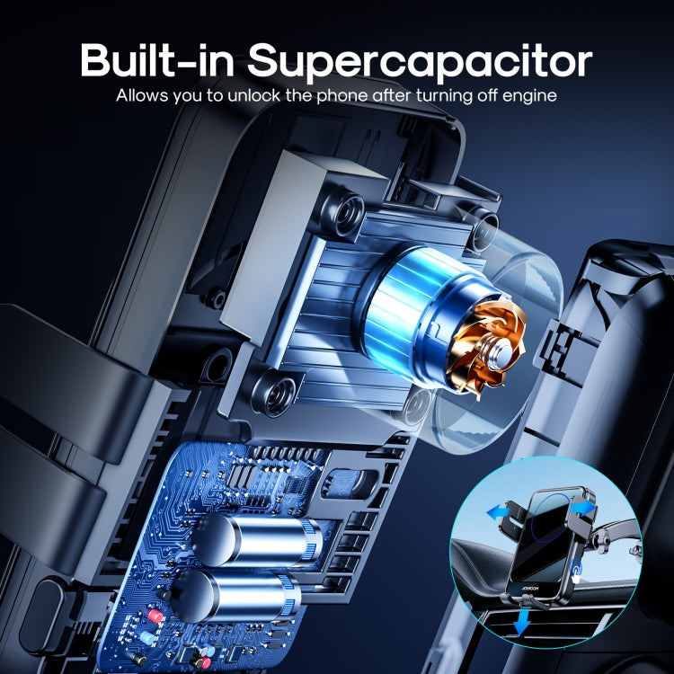 JOYROOM JR-ZS219 Electric Wireless Car Dashboard Charger Holder with LED Ring(Black)