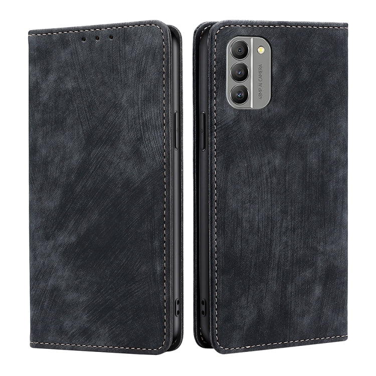 For Nokia G400 RFID Anti-theft Brush Magnetic Leather Phone Case