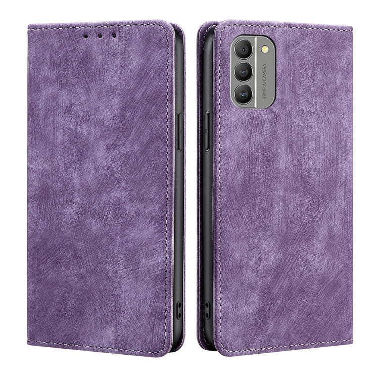 For Nokia G400 RFID Anti-theft Brush Magnetic Leather Phone Case