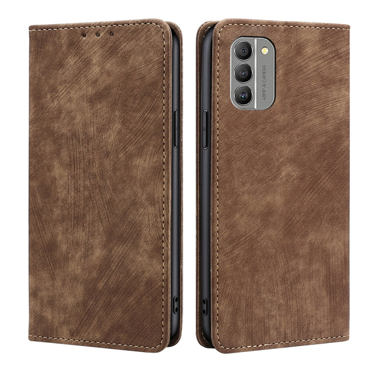 For Nokia G400 RFID Anti-theft Brush Magnetic Leather Phone Case