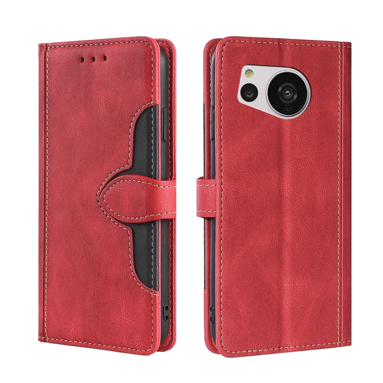 For Sharp Aquos Sense7 Skin Feel Magnetic Buckle Leather Phone Case