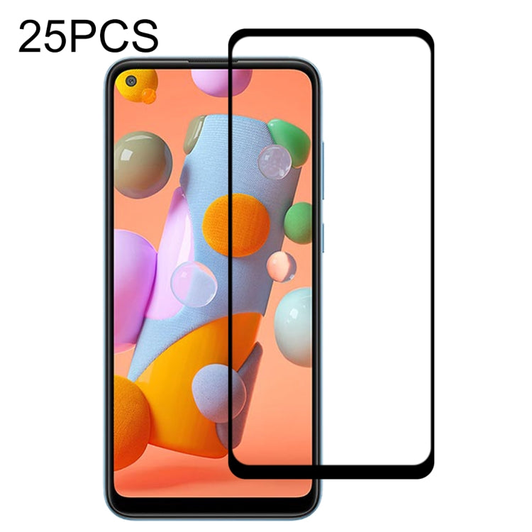 25 PCS 9H Surface Hardness 2.5D Full Glue Full Screen Tempered Glass Film For Galaxy A11