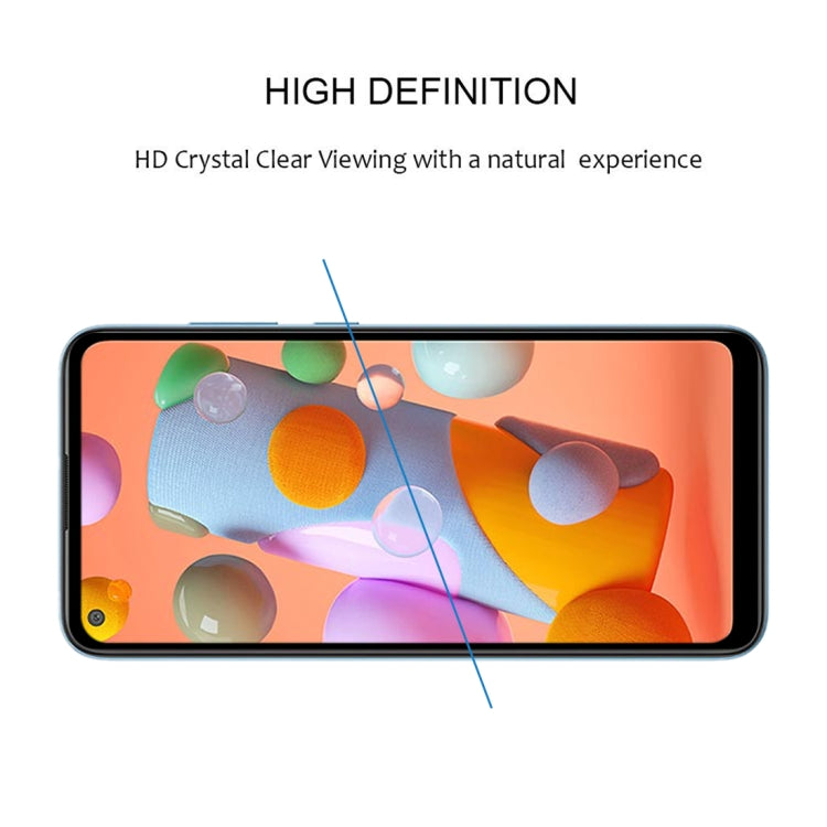 25 PCS 9H Surface Hardness 2.5D Full Glue Full Screen Tempered Glass Film For Galaxy A11