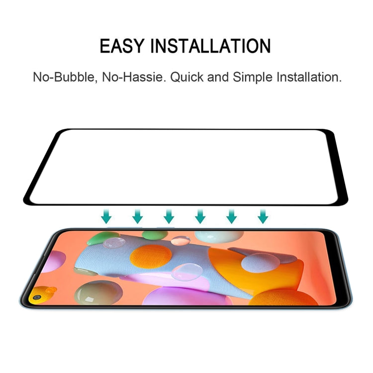 25 PCS 9H Surface Hardness 2.5D Full Glue Full Screen Tempered Glass Film For Galaxy A11