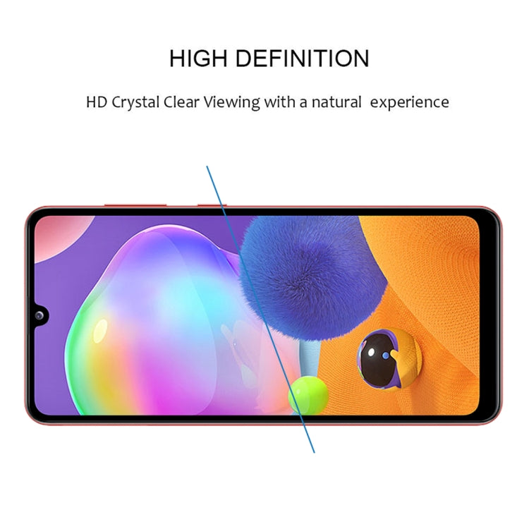 25 PCS 9H Surface Hardness 2.5D Full Glue Full Screen Tempered Glass Film For Galaxy A31