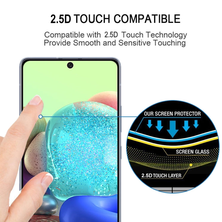 25 PCS 9H Surface Hardness 2.5D Full Glue Full Screen Tempered Glass Film For Samsung Galaxy A71 5G/M54