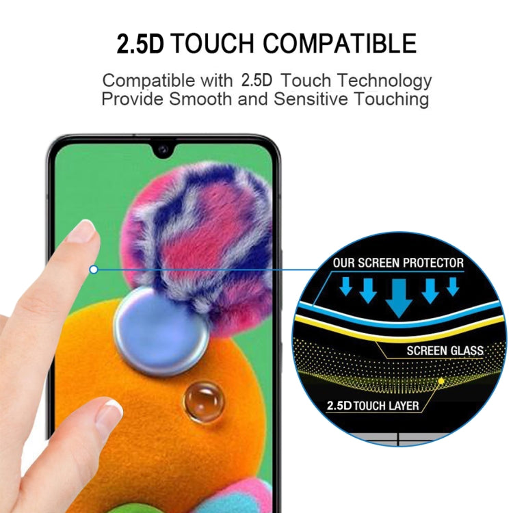 25 PCS 9H Surface Hardness 2.5D Full Glue Full Screen Tempered Glass Film For Galaxy A91