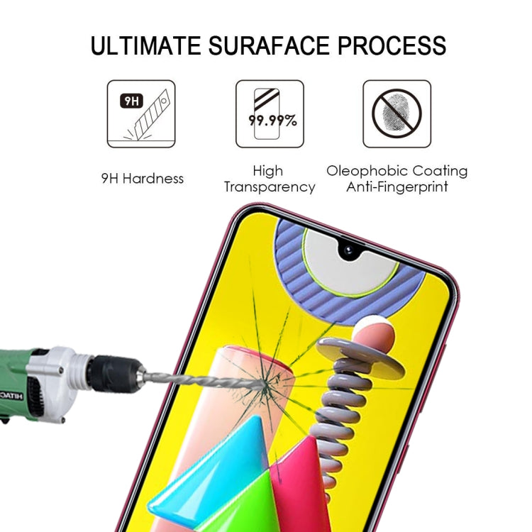 25 PCS 9H Surface Hardness 2.5D Full Glue Full Screen Tempered Glass Film For Galaxy M31