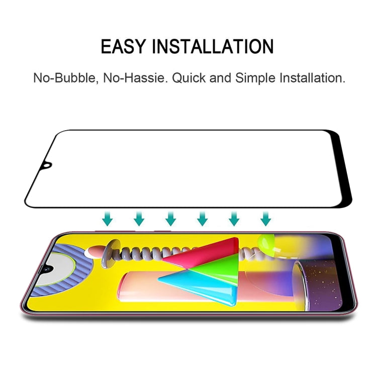 25 PCS 9H Surface Hardness 2.5D Full Glue Full Screen Tempered Glass Film For Galaxy M31
