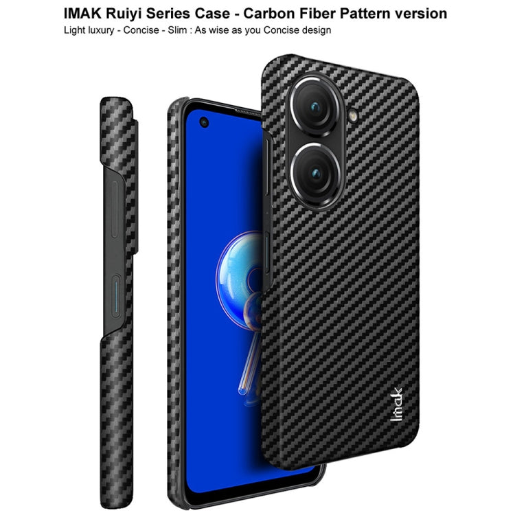 For Asus ZenFone 9 5G IMAK Ruiyi Series Carbon Fiber PU + PC Phone Case
