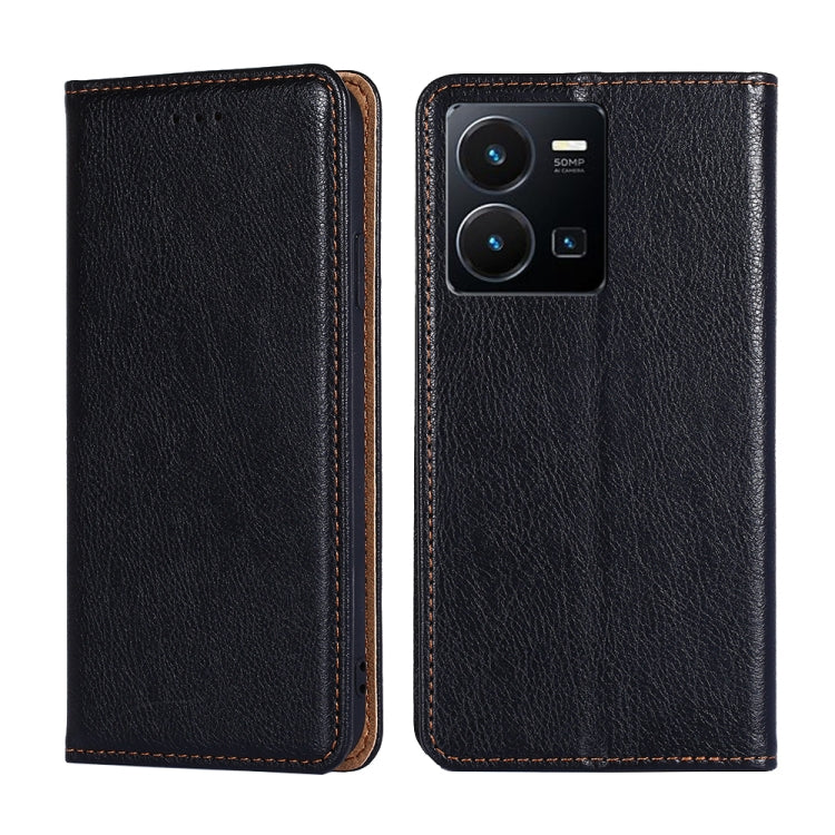 For vivo Y35 4G / Y22 / Y22s Gloss Oil Solid Color Magnetic Leather Phone Case