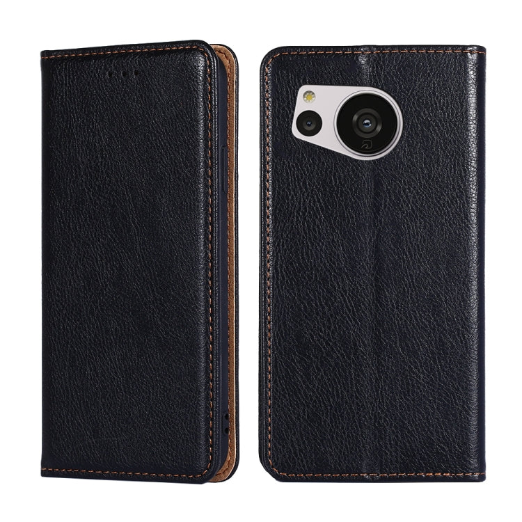 For Sharp Aquos Sense7 Gloss Oil Solid Color Magnetic Leather Phone Case