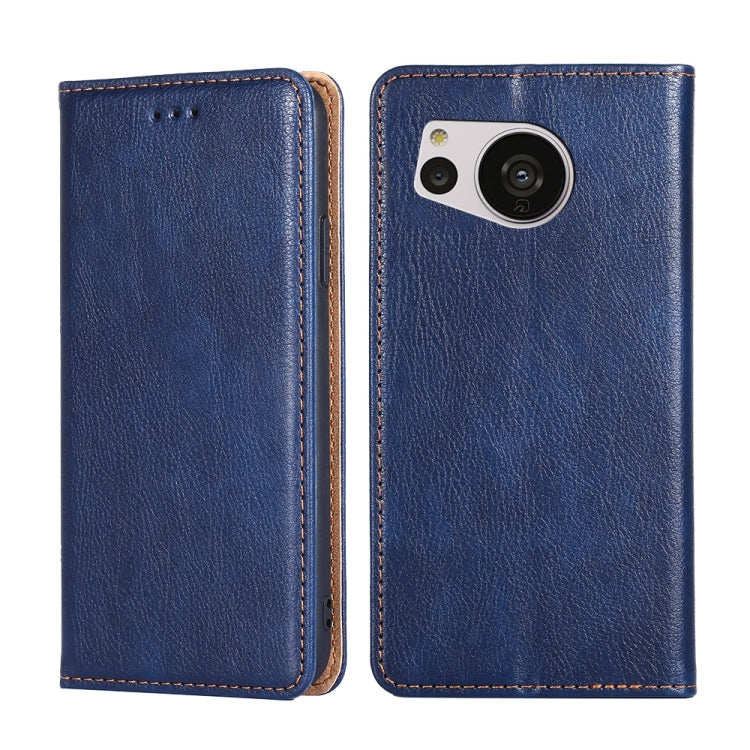 For Sharp Aquos Sense7 Gloss Oil Solid Color Magnetic Leather Phone Case
