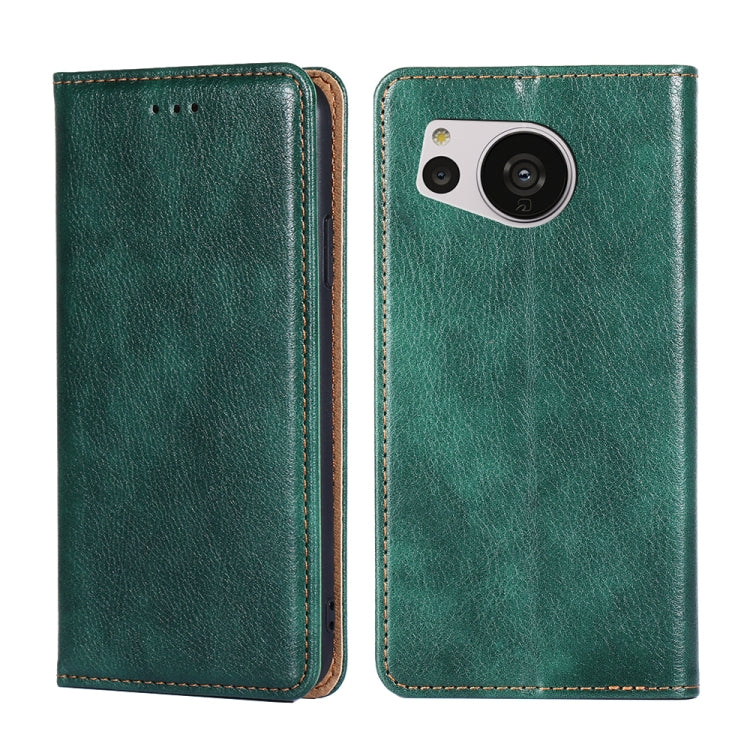For Sharp Aquos Sense7 Gloss Oil Solid Color Magnetic Leather Phone Case