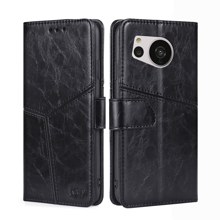 For Sharp Aquos Sense7 Geometric Stitching Leather Phone Case