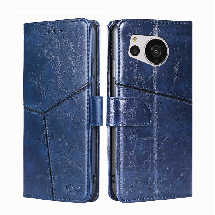 For Sharp Aquos Sense7 Geometric Stitching Leather Phone Case