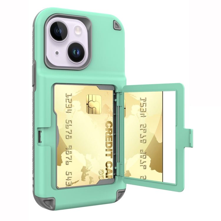 For iPhone 14 Plus 3 in 1 PC + TPU Mirror Phone Case