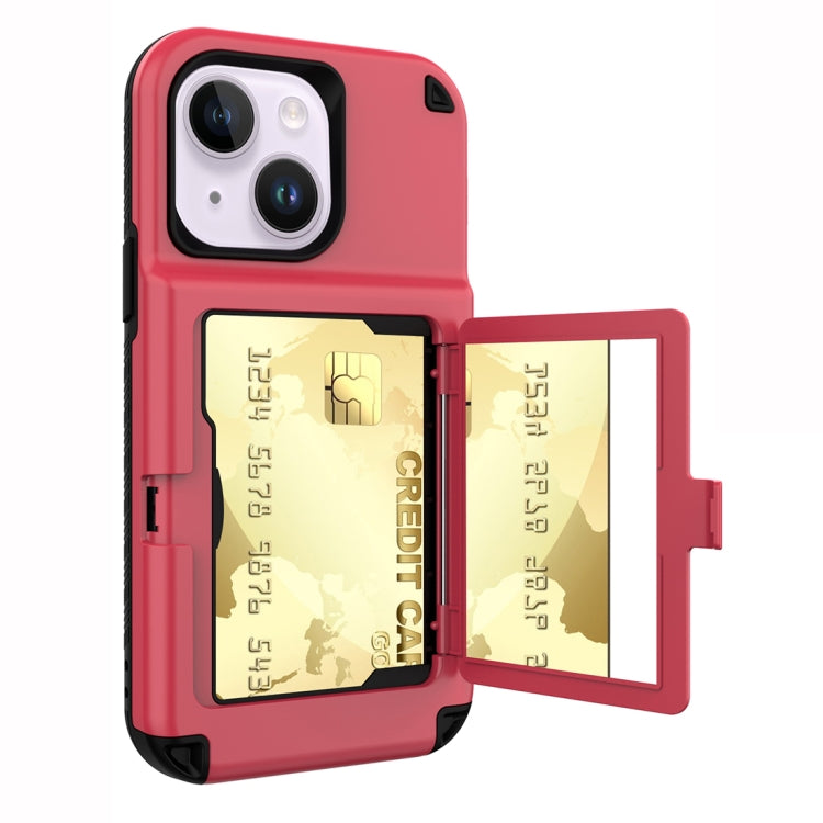 For iPhone 14 Plus 3 in 1 PC + TPU Mirror Phone Case