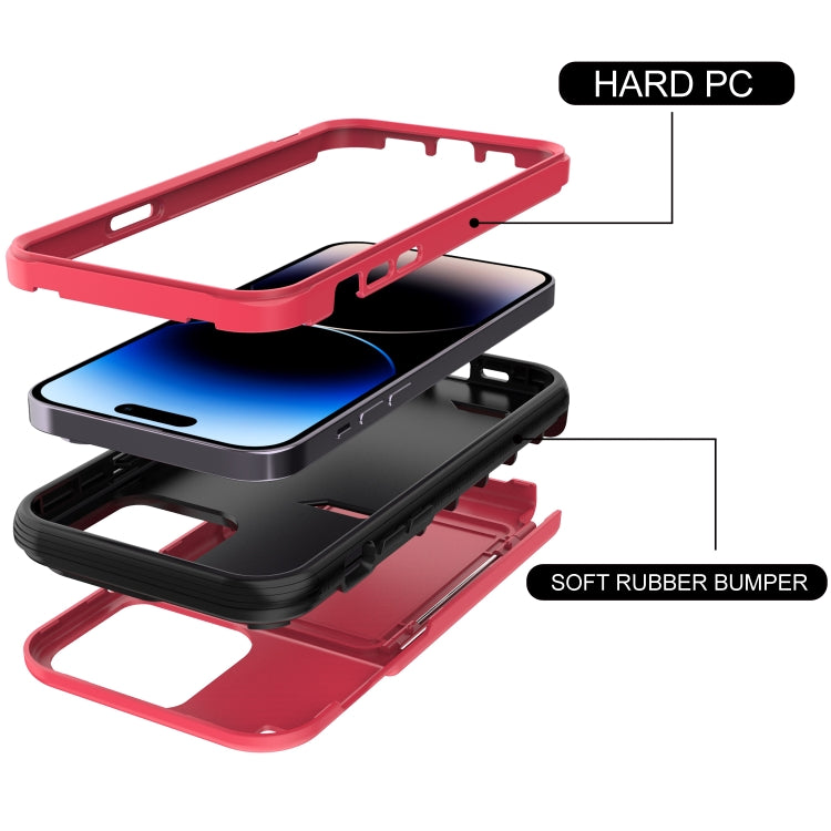 For iPhone 14 Plus 3 in 1 PC + TPU Mirror Phone Case