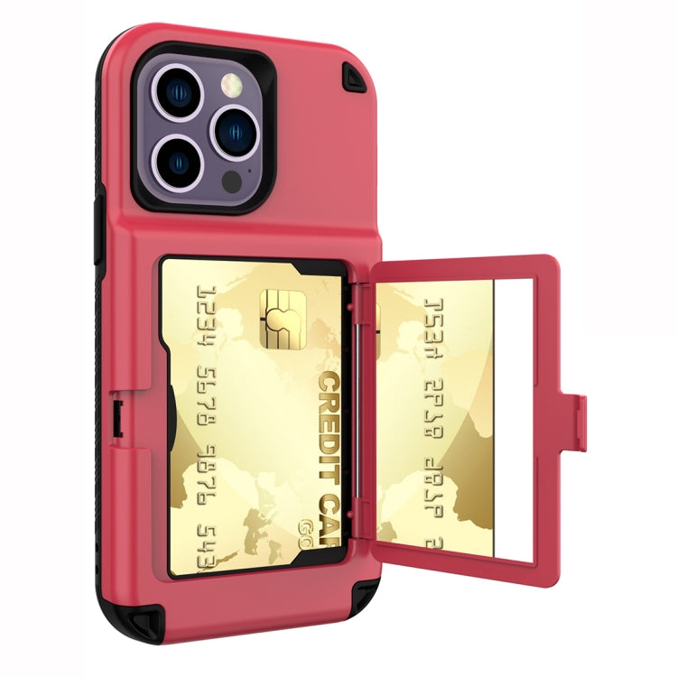 For iPhone 14 Pro 3 in 1 PC + TPU Mirror Phone Case