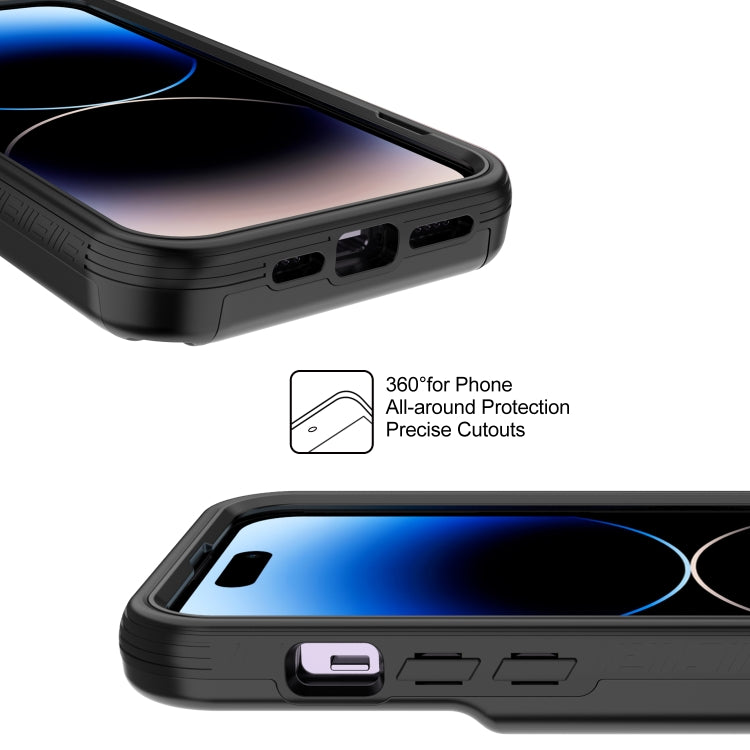 For iPhone 14 Pro 3 in 1 PC + TPU Mirror Phone Case