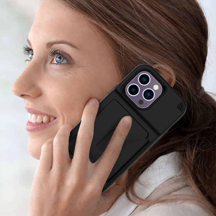 For iPhone 14 Pro 3 in 1 PC + TPU Mirror Phone Case