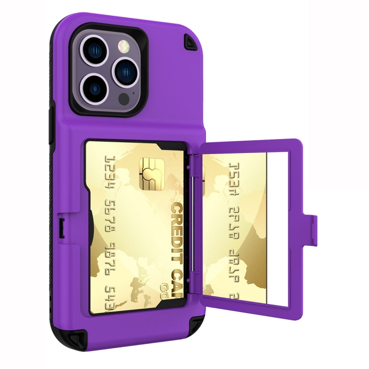 For iPhone 14 Pro 3 in 1 PC + TPU Mirror Phone Case