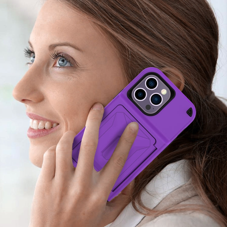 For iPhone 14 Pro 3 in 1 PC + TPU Mirror Phone Case