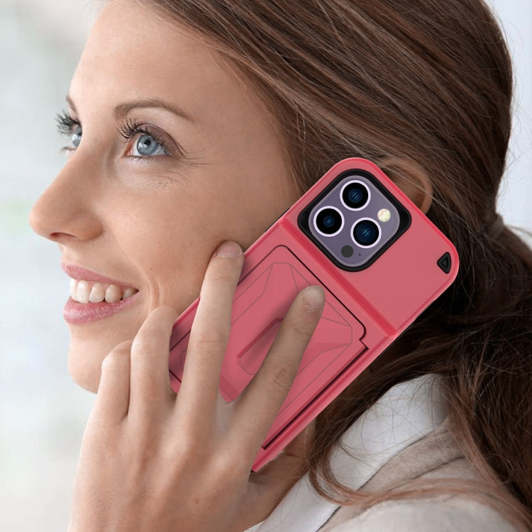 For  iPhone 14 Pro Max 3 in 1 PC + TPU Mirror Phone Case