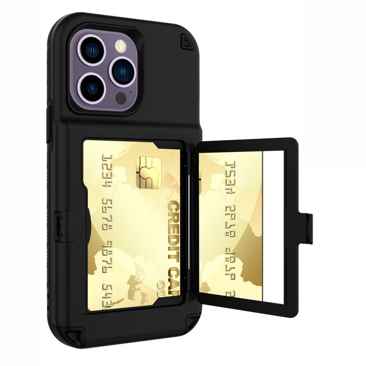 For  iPhone 14 Pro Max 3 in 1 PC + TPU Mirror Phone Case