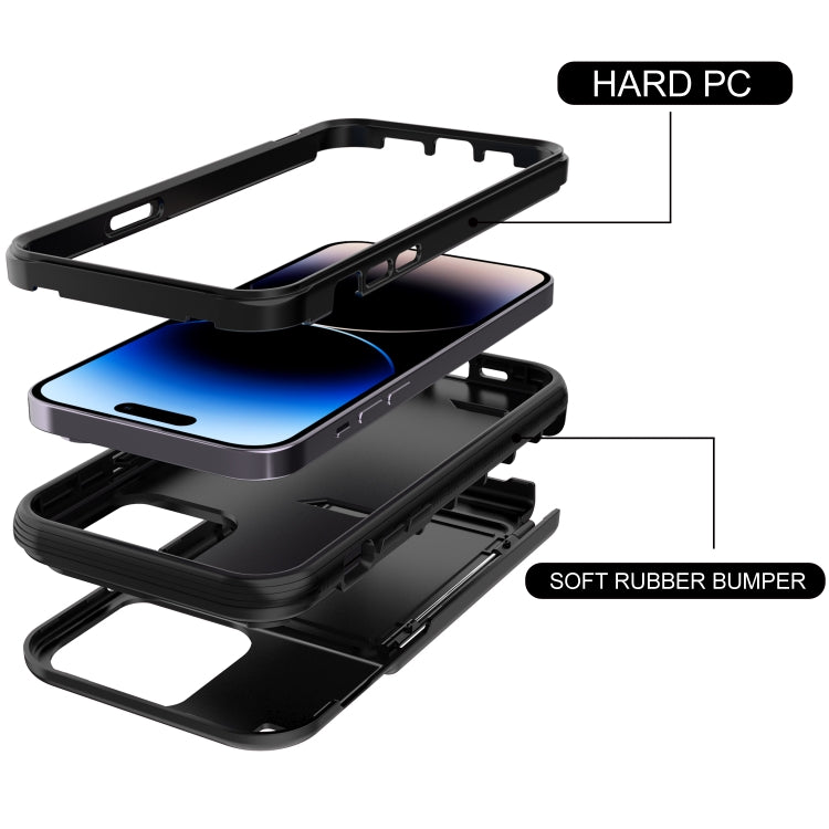 For  iPhone 14 Pro Max 3 in 1 PC + TPU Mirror Phone Case