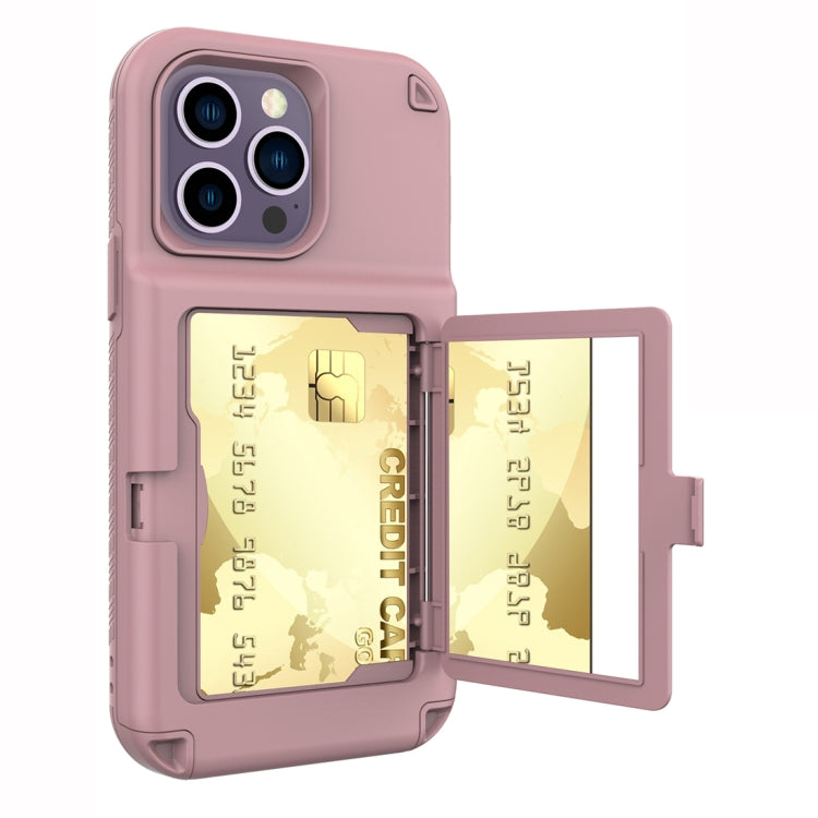 For  iPhone 14 Pro Max 3 in 1 PC + TPU Mirror Phone Case
