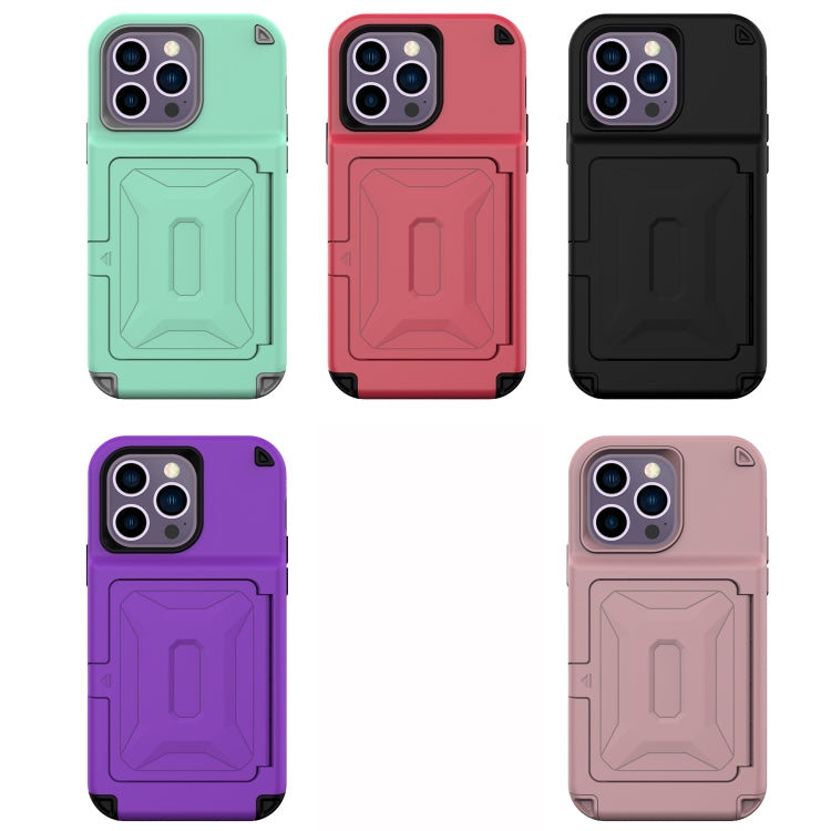 For  iPhone 14 Pro Max 3 in 1 PC + TPU Mirror Phone Case