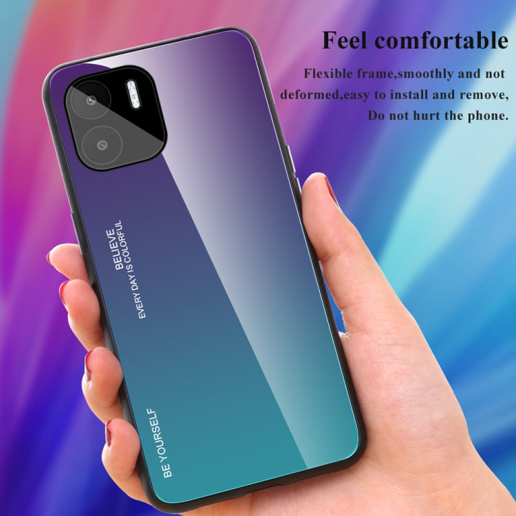 For Xiaomi Redmi A1 4G Gradient Color Glass Phone Case