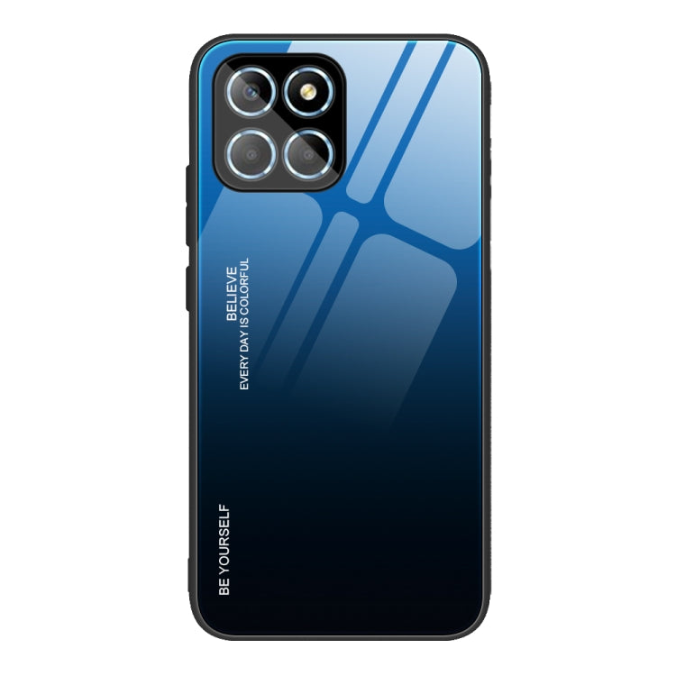 For Honor X8 Gradient Color Glass Phone Case