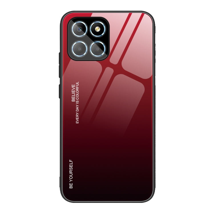 For Honor X8 Gradient Color Glass Phone Case