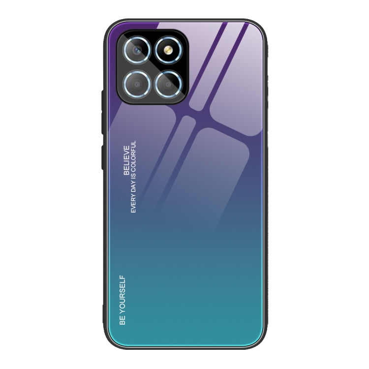 For Honor X8 Gradient Color Glass Phone Case