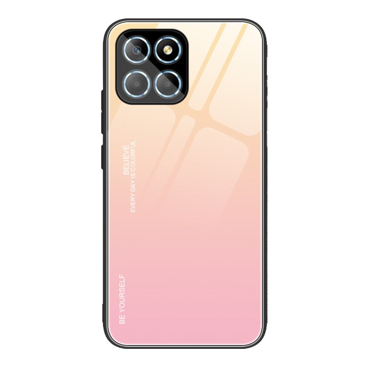 For Honor X8 Gradient Color Glass Phone Case