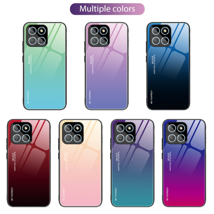 For Honor X8 Gradient Color Glass Phone Case