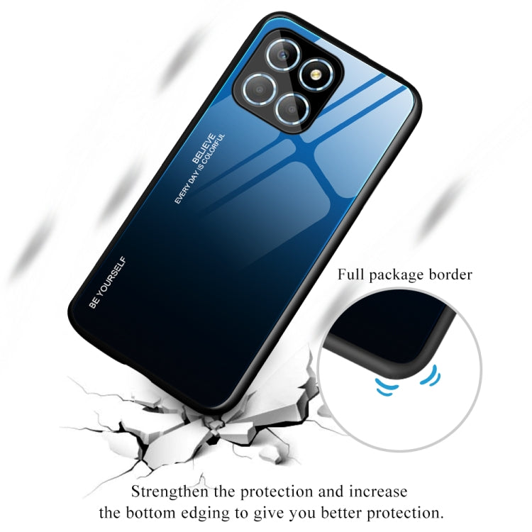 For Honor X8 Gradient Color Glass Phone Case