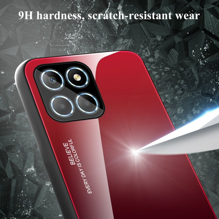For Honor X8 Gradient Color Glass Phone Case