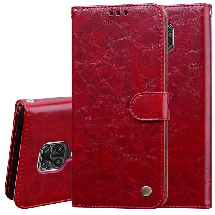 For Xiaomi Redmi Note 9 Pro Business Style Oil Wax Texture Horizontal Flip Leather Case, with Holder & Card Slots & Wallet